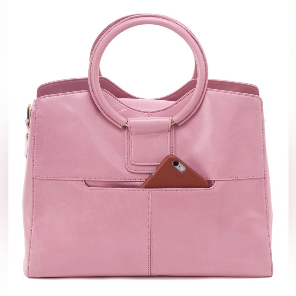 Heidi Hobo Satchel in Polished Leather Lilac Rose - Picture 4 of 8